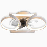 Modern Flower Design LED Flush Mount Ceiling Fan with Remote Control and 3 Speed Settings
