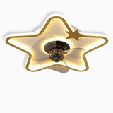 Modern Star Shaped Flush Mount Kids Ceiling Fan with LED Lighting and Remote Control