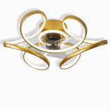 18 Inch Flower Shaped Modern Flush Mount Ceiling Fan with Light and Remote Control