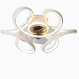 18 Inch Flower Shaped Modern Flush Mount Ceiling Fan with Light and Remote Control
