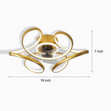 18 Inch Flower Shaped Modern Flush Mount Ceiling Fan with Light and Remote Control