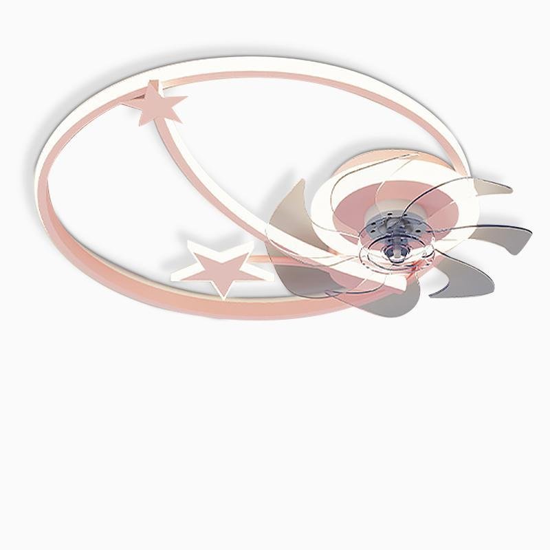 Modern Star Shaped Flush Mount Ceiling Fan with Lights and Remote Control for Kids Nursery