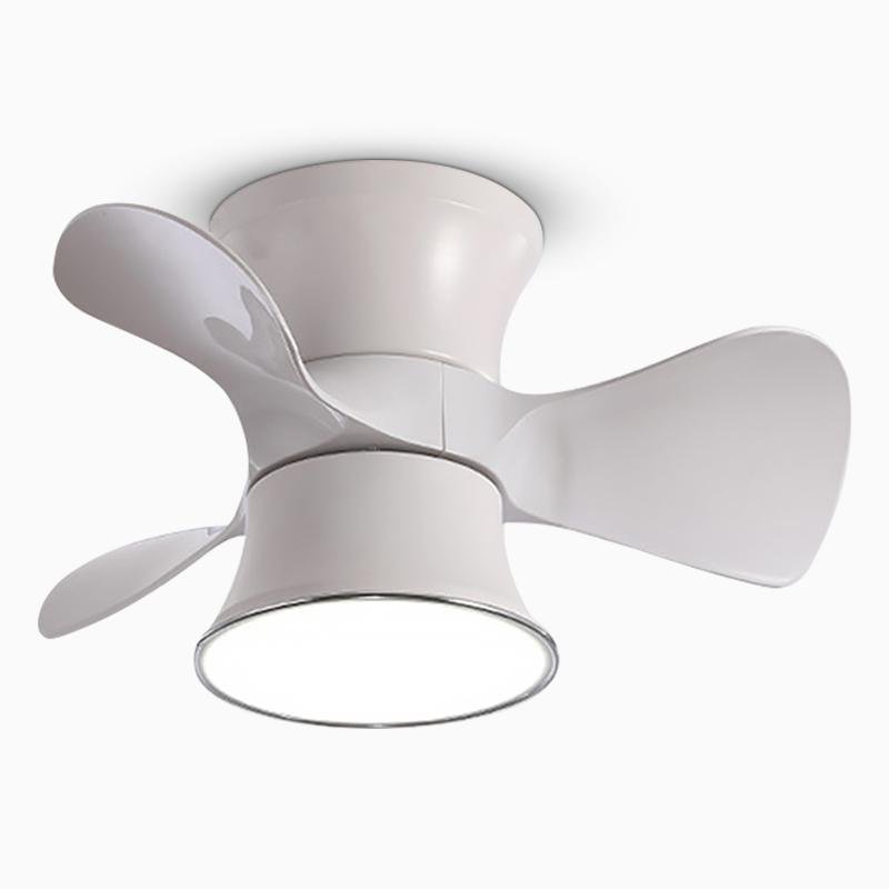 23 Inch Flush Mount Helicopter Ceiling Fan with LED Light and 6 Speeds for Kids Room