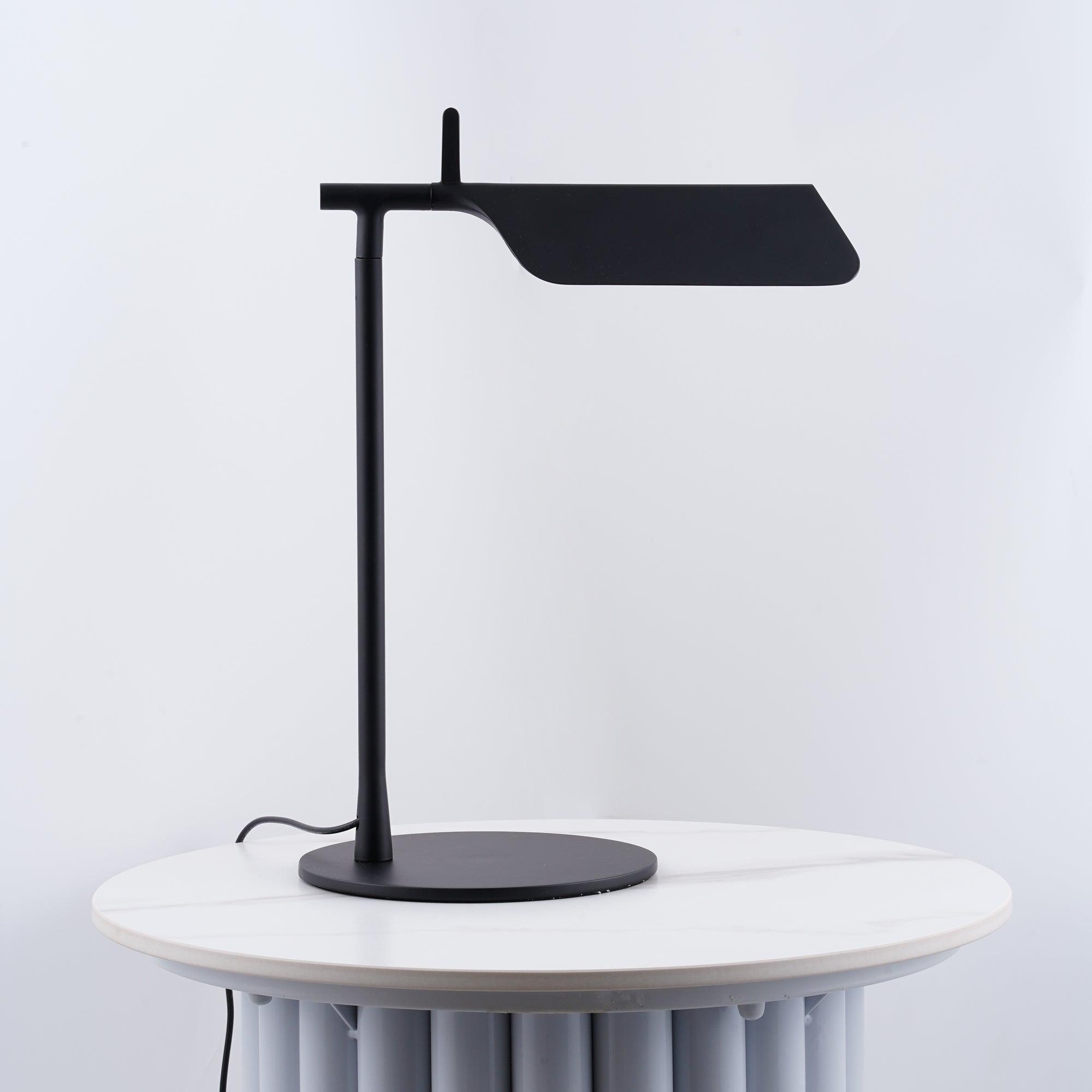 Sleek Aluminum Minimalist LED Table Lamp with Adjustable Pivoting Hood
