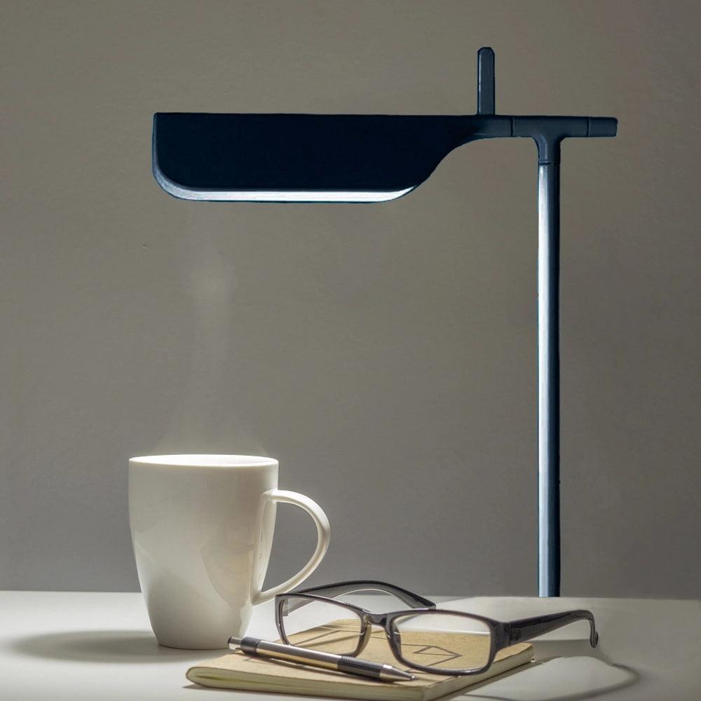 Sleek Aluminum Minimalist LED Table Lamp with Adjustable Pivoting Hood