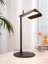 Sleek Aluminum Minimalist LED Table Lamp with Adjustable Pivoting Hood
