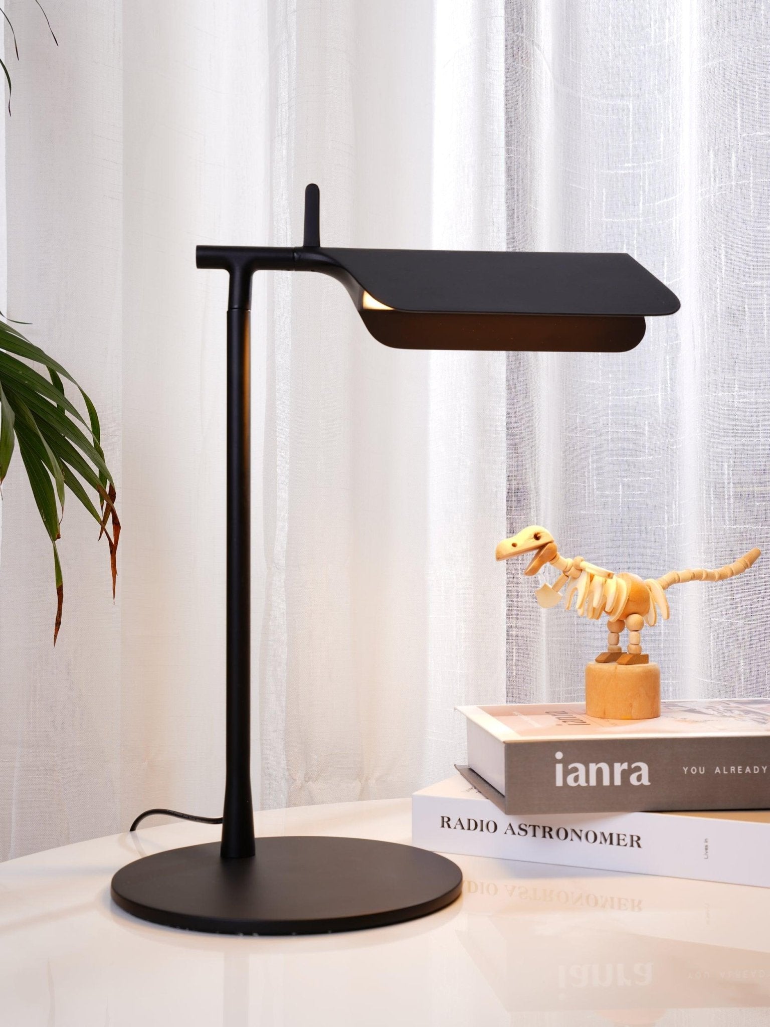 Sleek Aluminum Minimalist LED Table Lamp with Adjustable Pivoting Hood