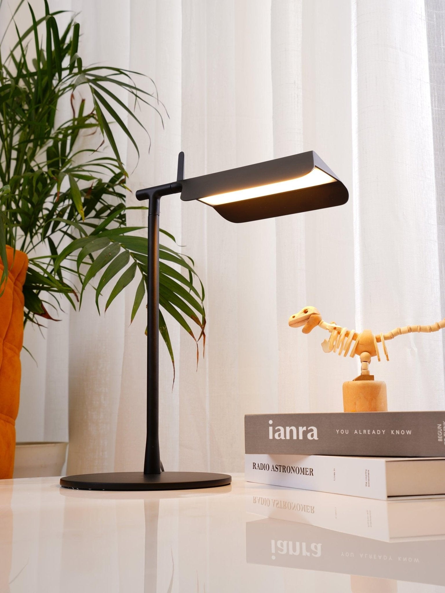 Sleek Aluminum Minimalist LED Table Lamp with Adjustable Pivoting Hood