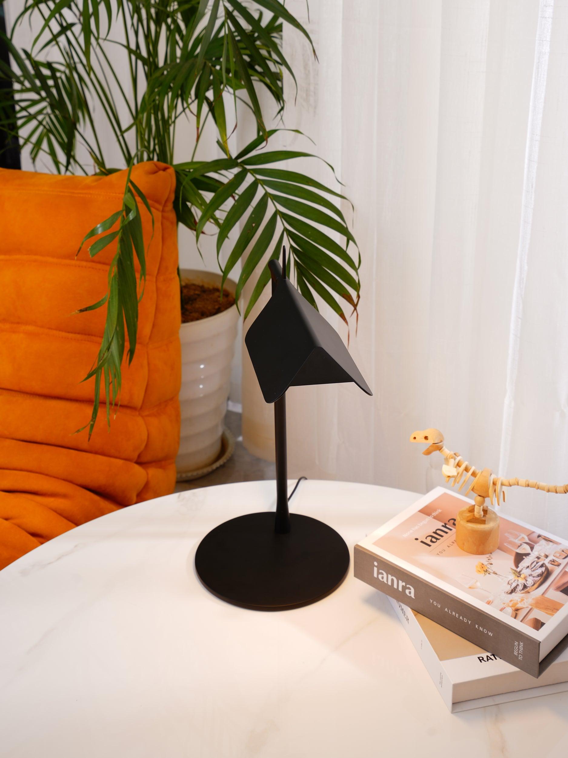 Sleek Aluminum Minimalist LED Table Lamp with Adjustable Pivoting Hood