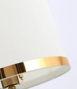 Modern Copper Metal Table Lamp with White Linen Shade for Bedroom and Office