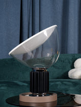 Radar Industrial Blown Glass Table Lamp with Adjustable Aluminum Reflector