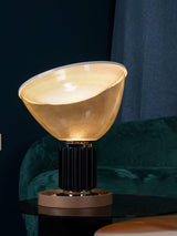 Radar Industrial Blown Glass Table Lamp with Adjustable Aluminum Reflector