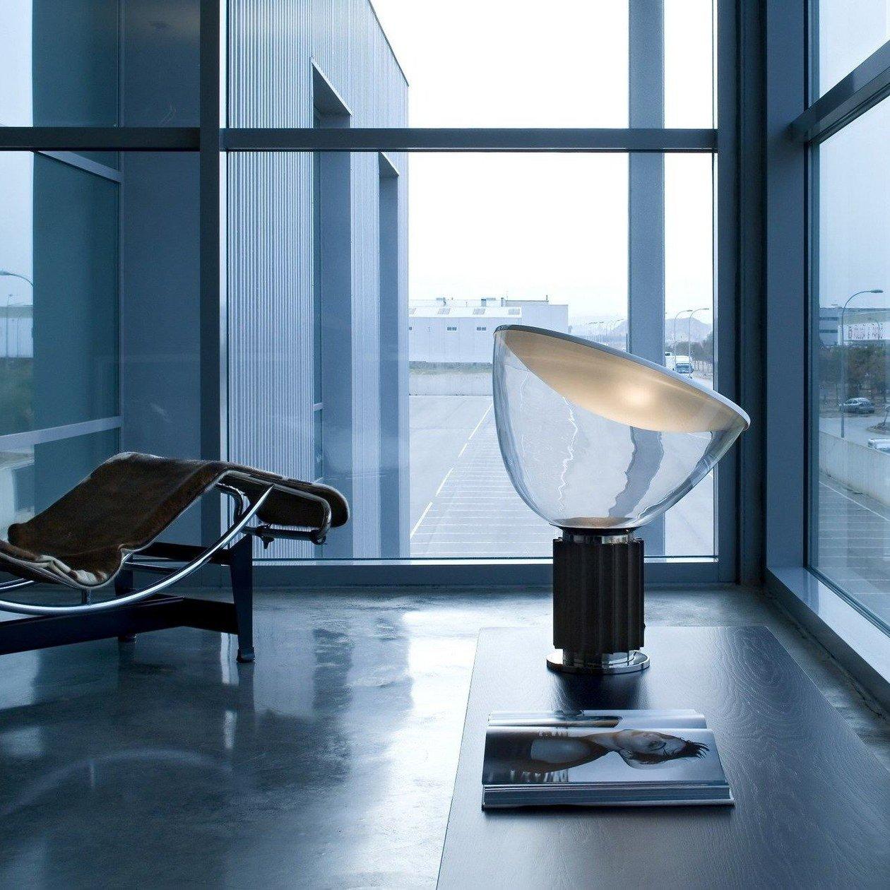 Radar Industrial Blown Glass Table Lamp with Adjustable Aluminum Reflector