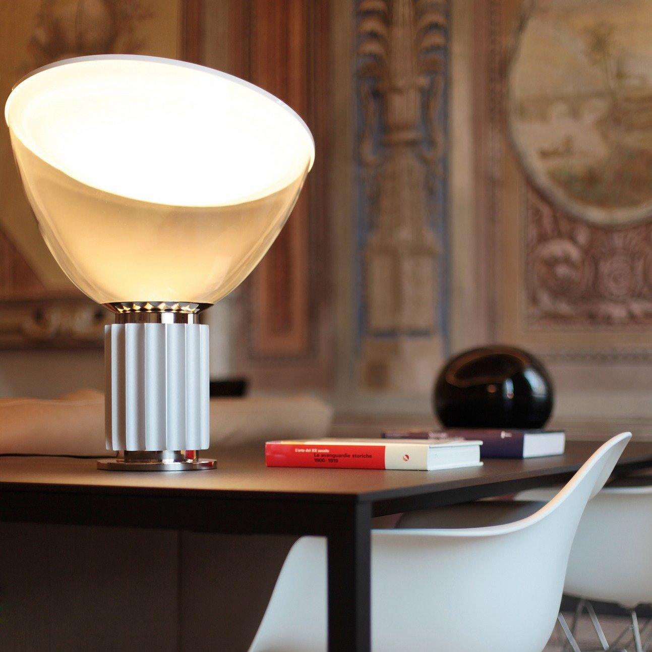 Radar Industrial Blown Glass Table Lamp with Adjustable Aluminum Reflector