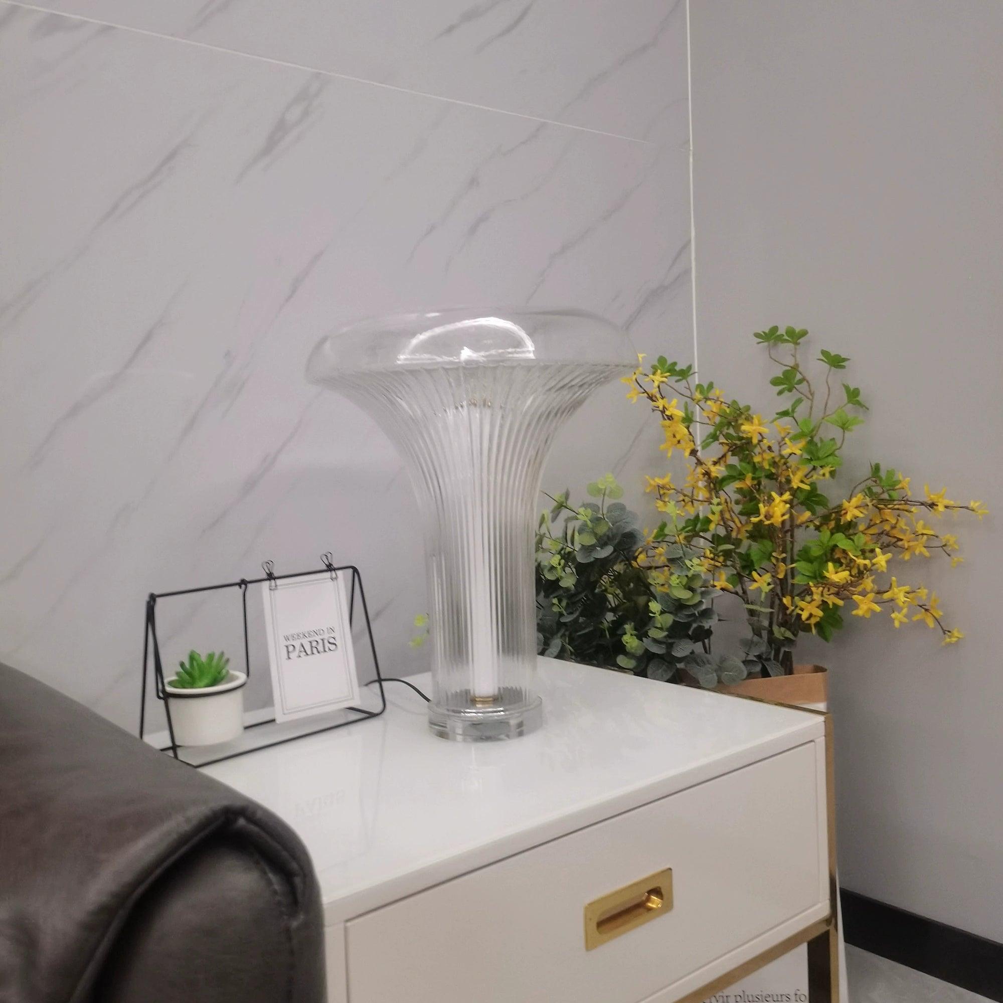 Takku Contemporary Integrated LED Glass Table Lamp for Modern Office Decor