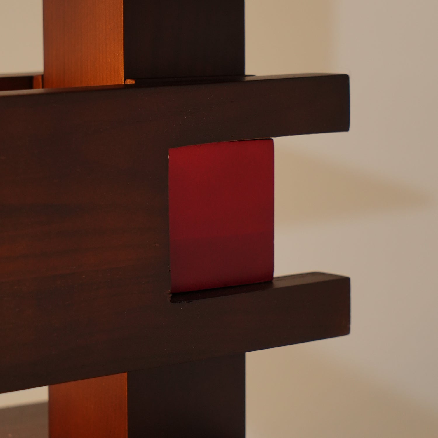 Modern Taliesin Style Stacked Wood Box Floor Lamp with Warm Ambient Uplight