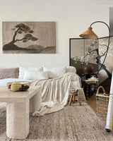 Tana Large Woven Rattan Floor Lamp Bell Shaped Standing Light for Modern Living Room