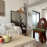 Tana Large Woven Rattan Floor Lamp Bell Shaped Standing Light for Modern Living Room