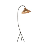 Tana Large Woven Rattan Floor Lamp Bell Shaped Standing Light for Modern Living Room