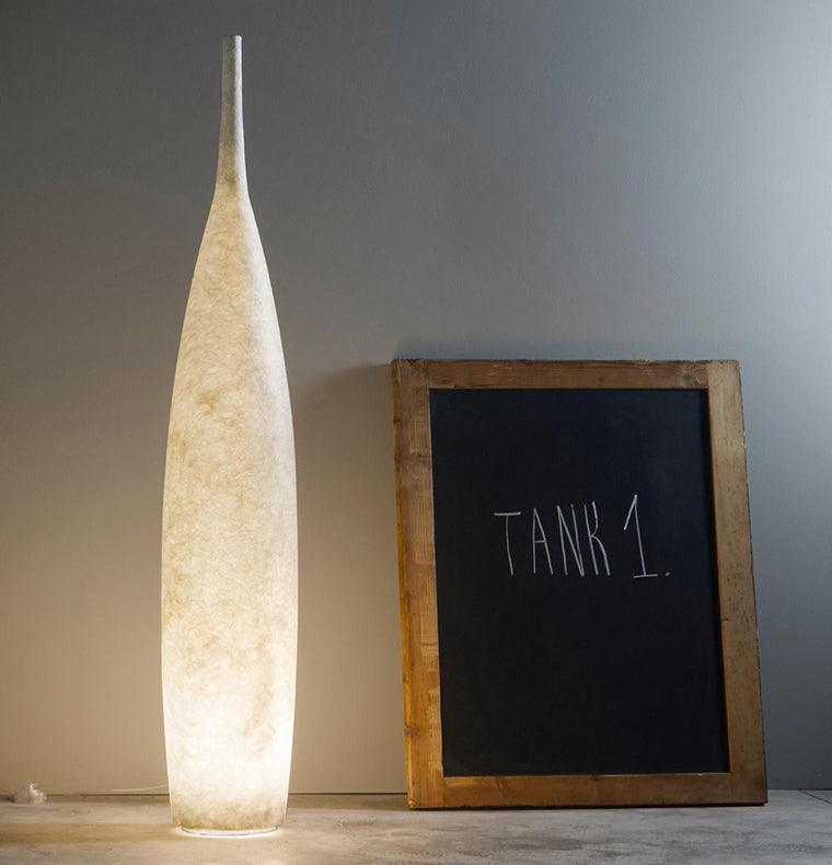 Modern Moon Inspired Resin Floor Lamp Tank LED Standing Light for Living Room Decor