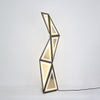 Modern Geometric Tapered Cube Floor Lamp with Integrated LED Black and Gold Finish for Living Room