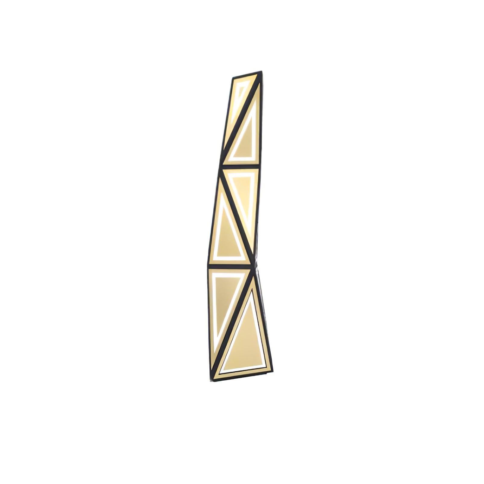 Modern Geometric Tapered Cube Floor Lamp with Integrated LED Black and Gold Finish for Living Room