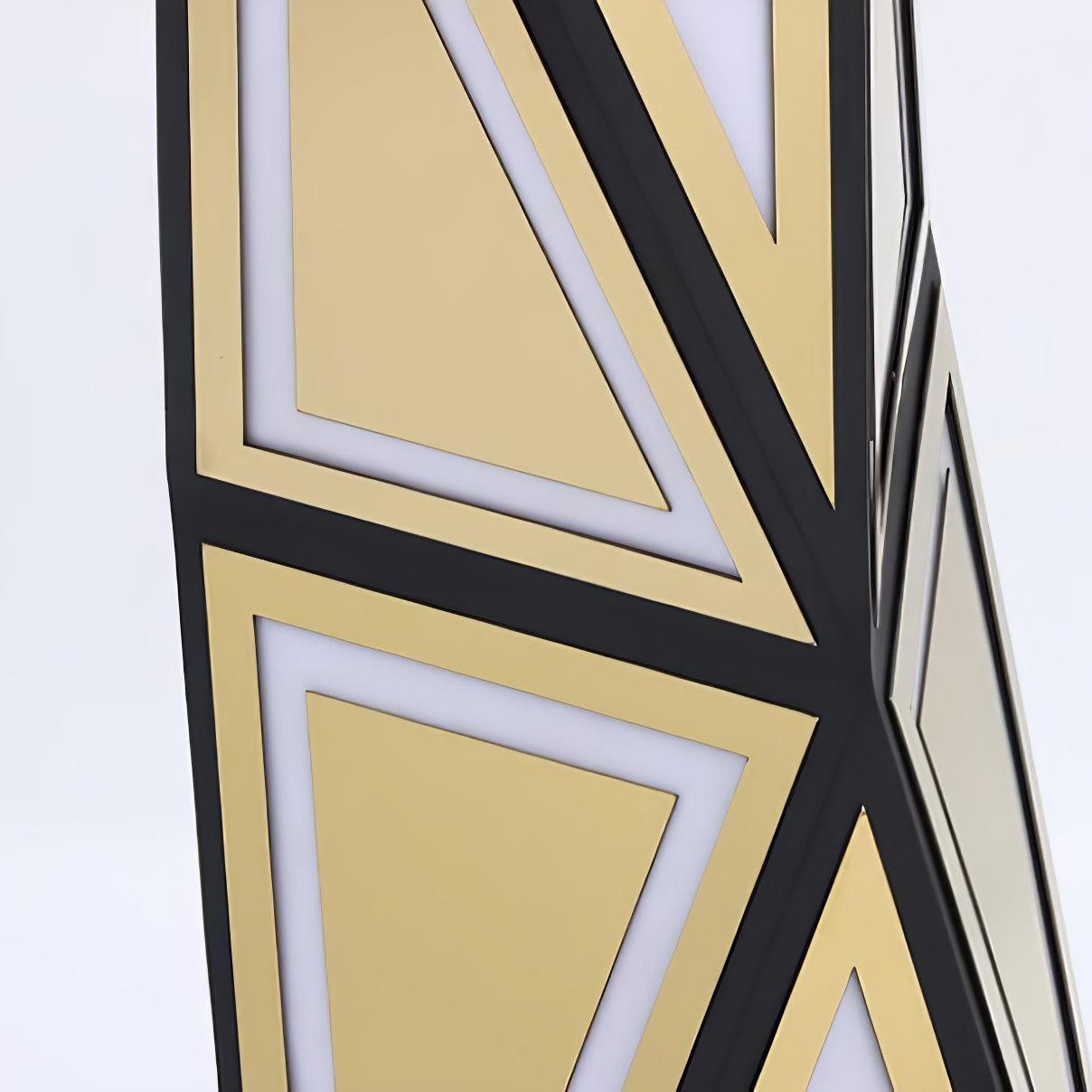 Modern Geometric Tapered Cube Floor Lamp with Integrated LED Black and Gold Finish for Living Room