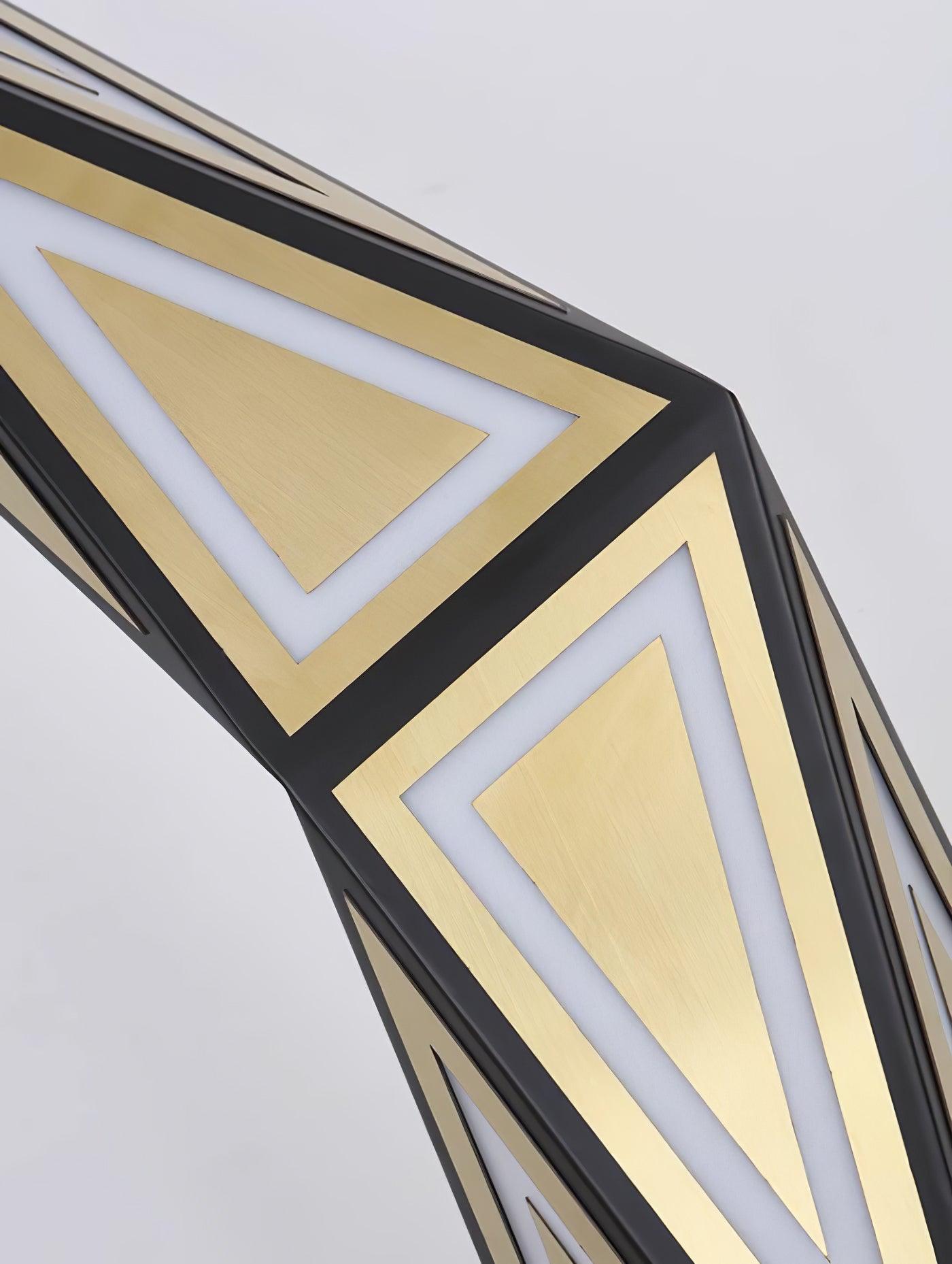 Modern Geometric Tapered Cube Floor Lamp with Integrated LED Black and Gold Finish for Living Room