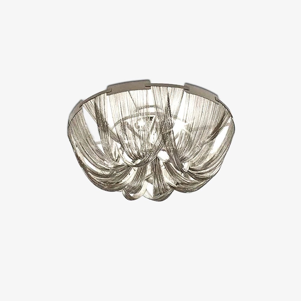 Luxury Contemporary Tassel Aluminum Chain Chandelier Modern Flush Mount Ceiling Light
