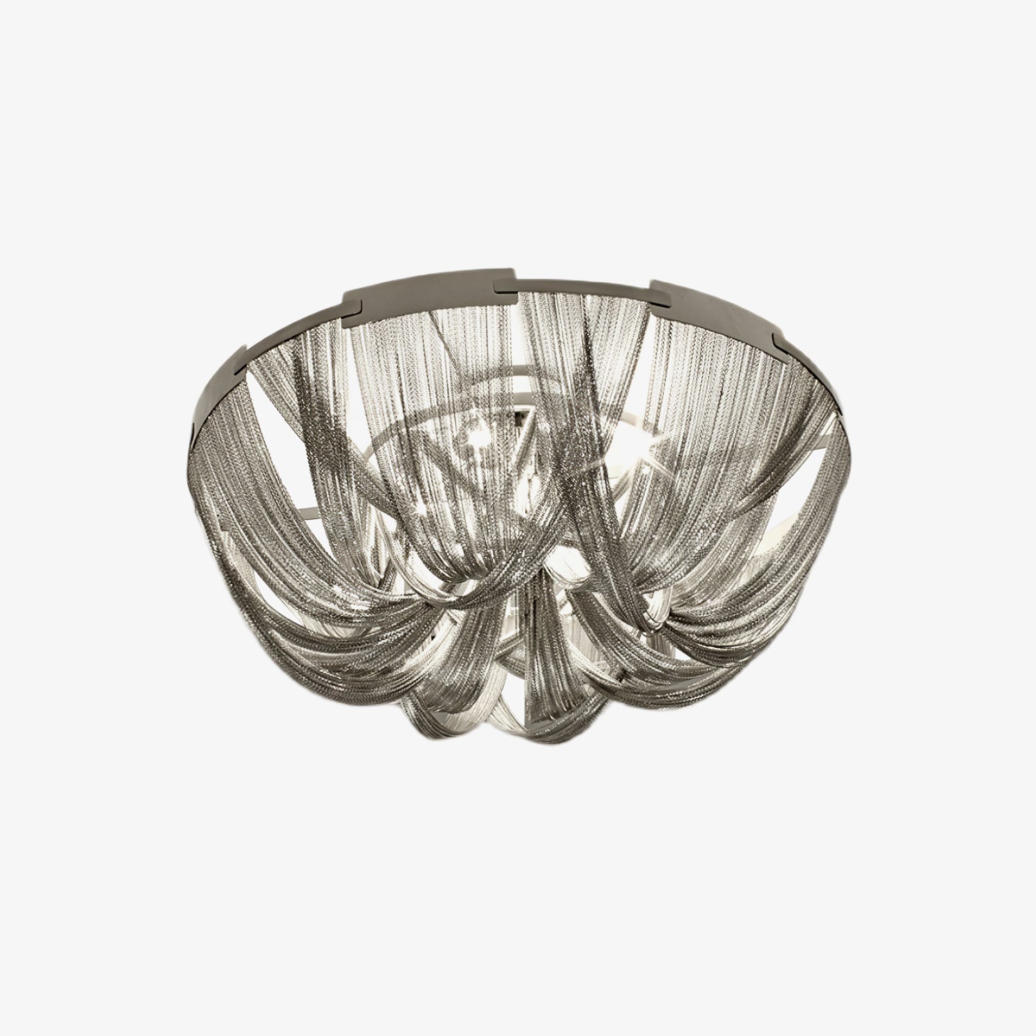 Luxury Contemporary Tassel Aluminum Chain Chandelier Modern Flush Mount Ceiling Light