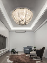 Luxury Contemporary Tassel Aluminum Chain Chandelier Modern Flush Mount Ceiling Light