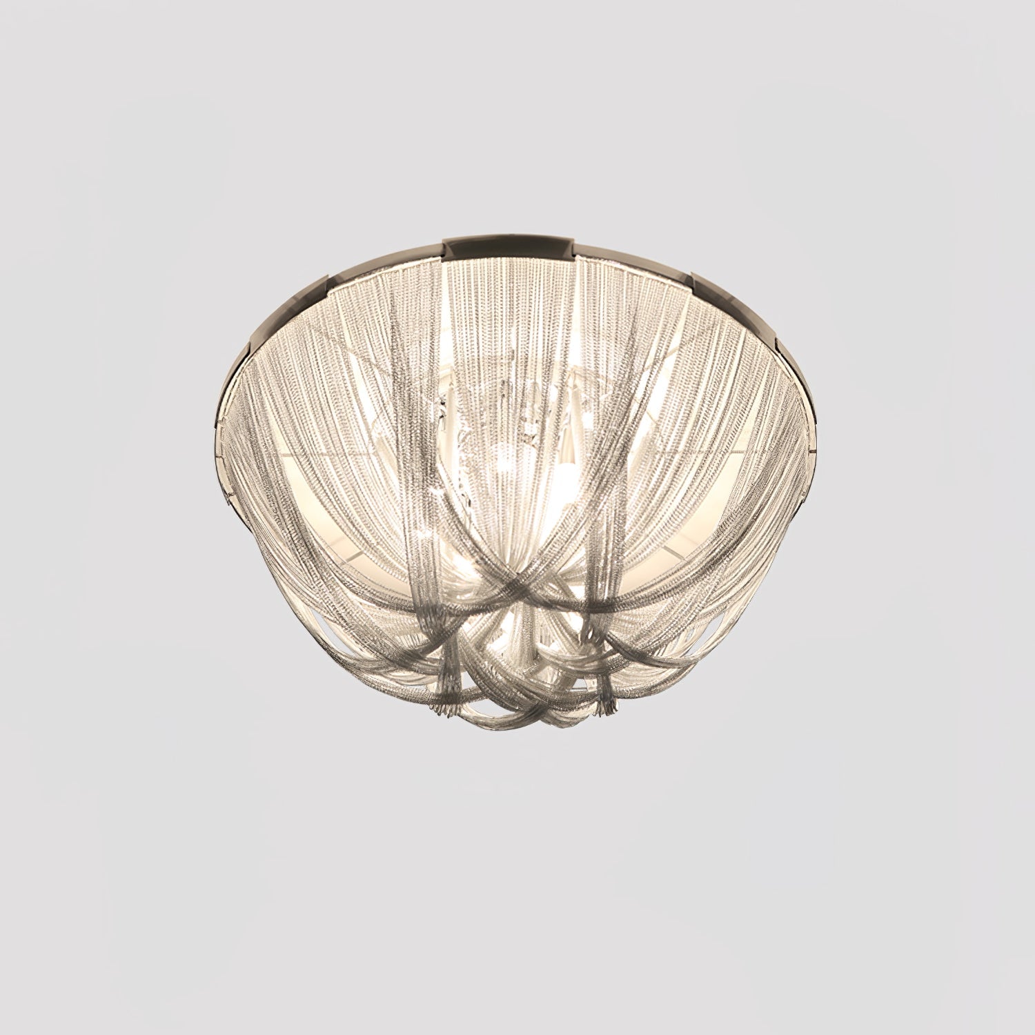 Luxury Contemporary Tassel Aluminum Chain Chandelier Modern Flush Mount Ceiling Light