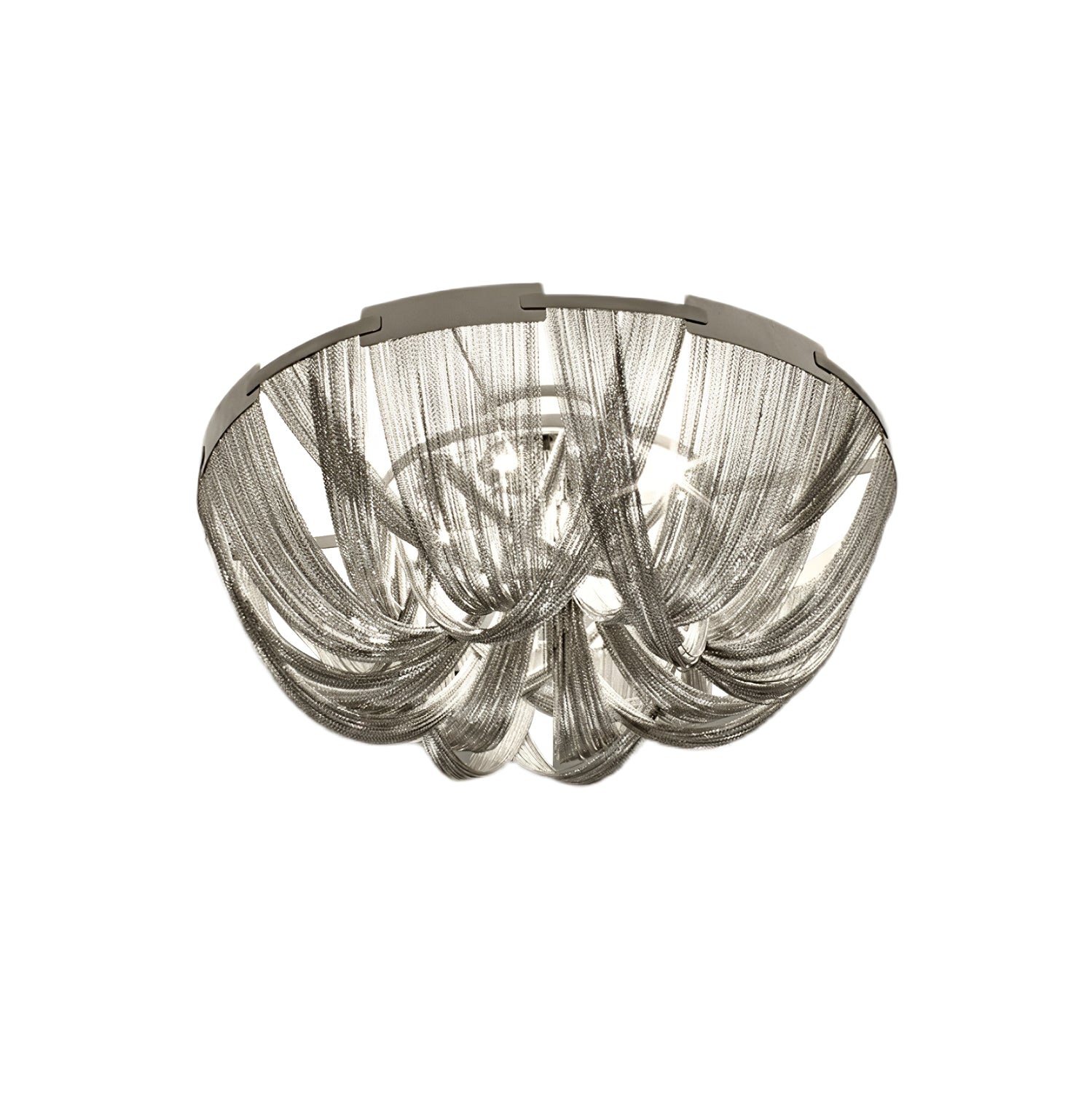 Luxury Contemporary Tassel Aluminum Chain Chandelier Modern Flush Mount Ceiling Light
