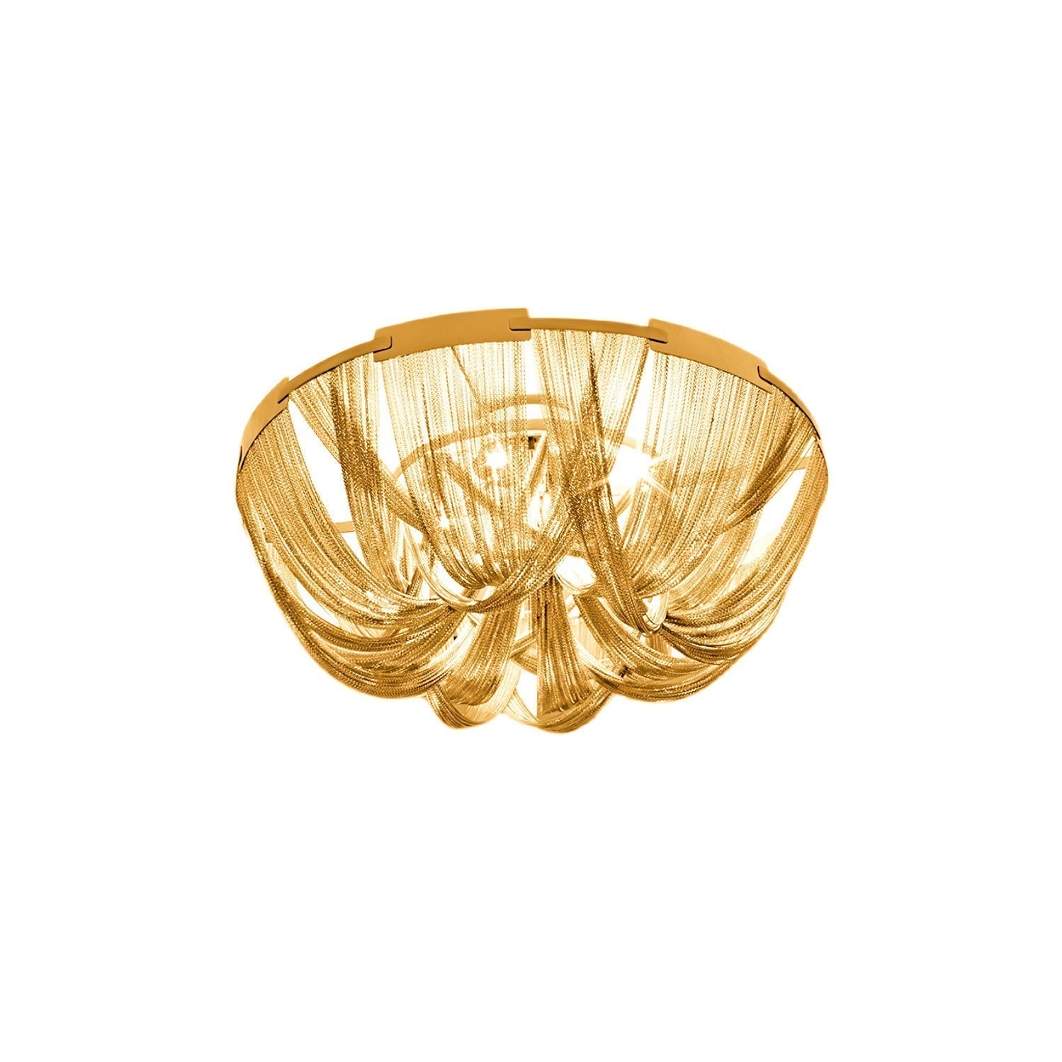 Luxury Contemporary Tassel Aluminum Chain Chandelier Modern Flush Mount Ceiling Light