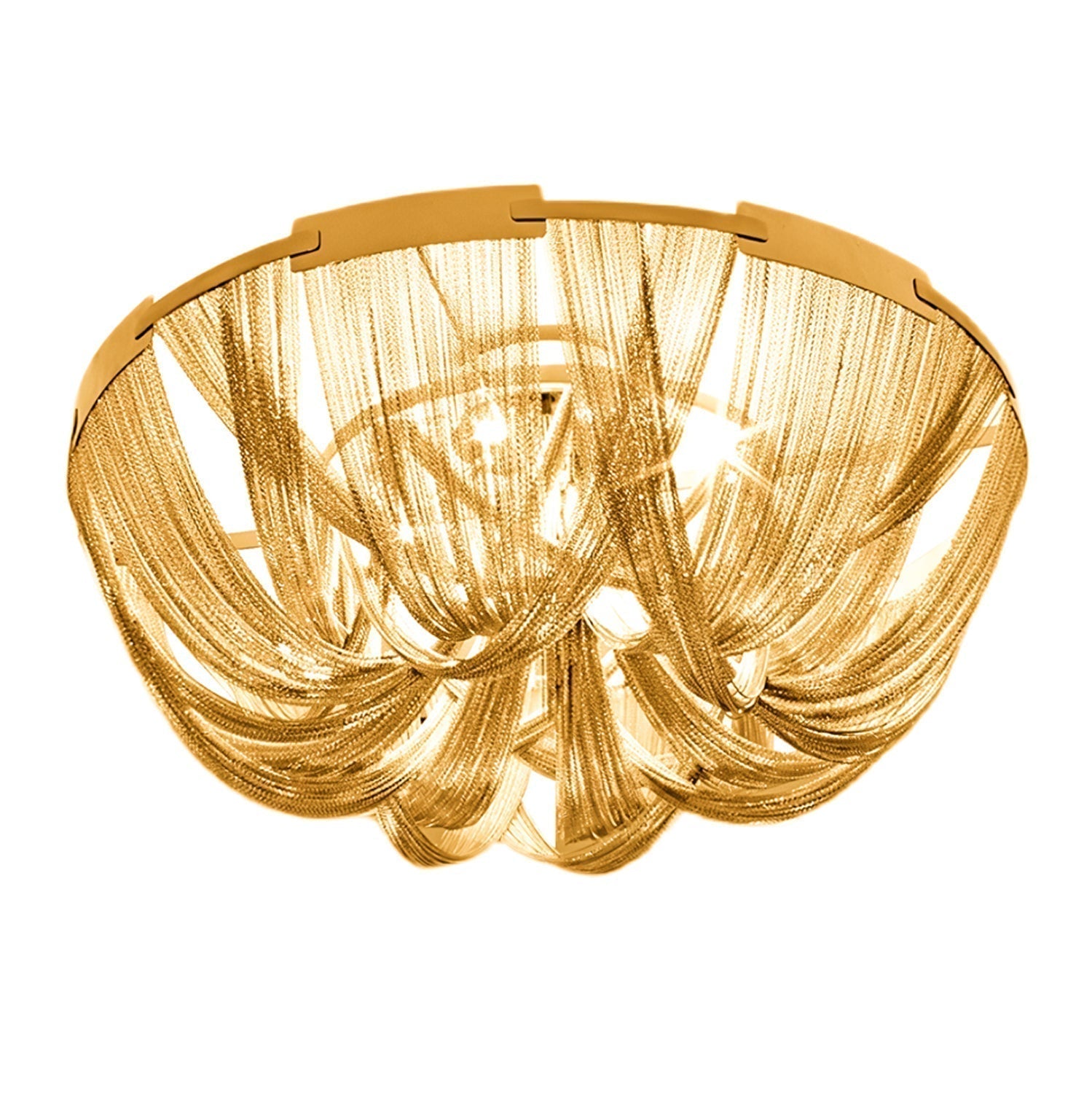 Luxury Contemporary Tassel Aluminum Chain Chandelier Modern Flush Mount Ceiling Light