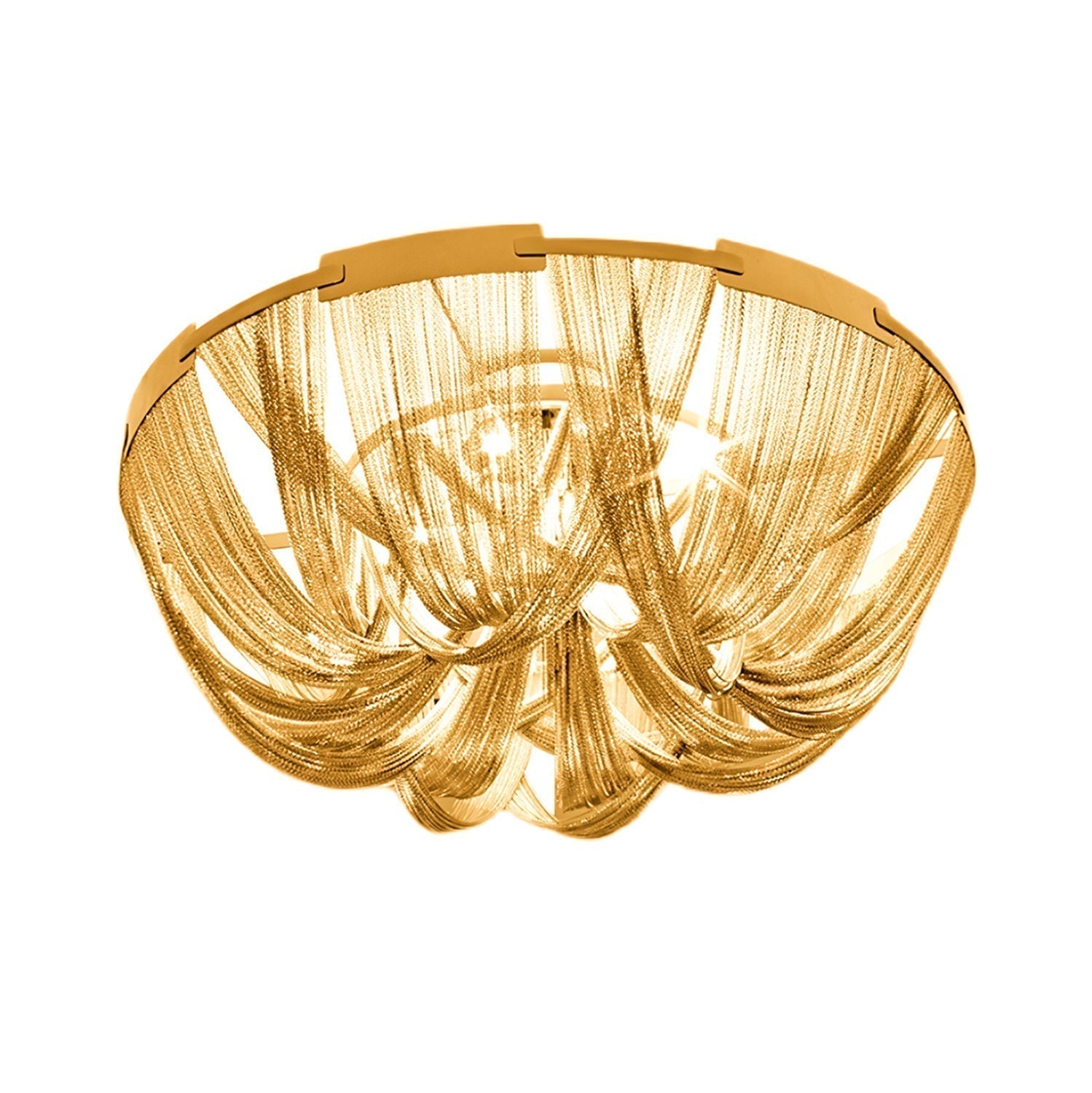 Luxury Contemporary Tassel Aluminum Chain Chandelier Modern Flush Mount Ceiling Light