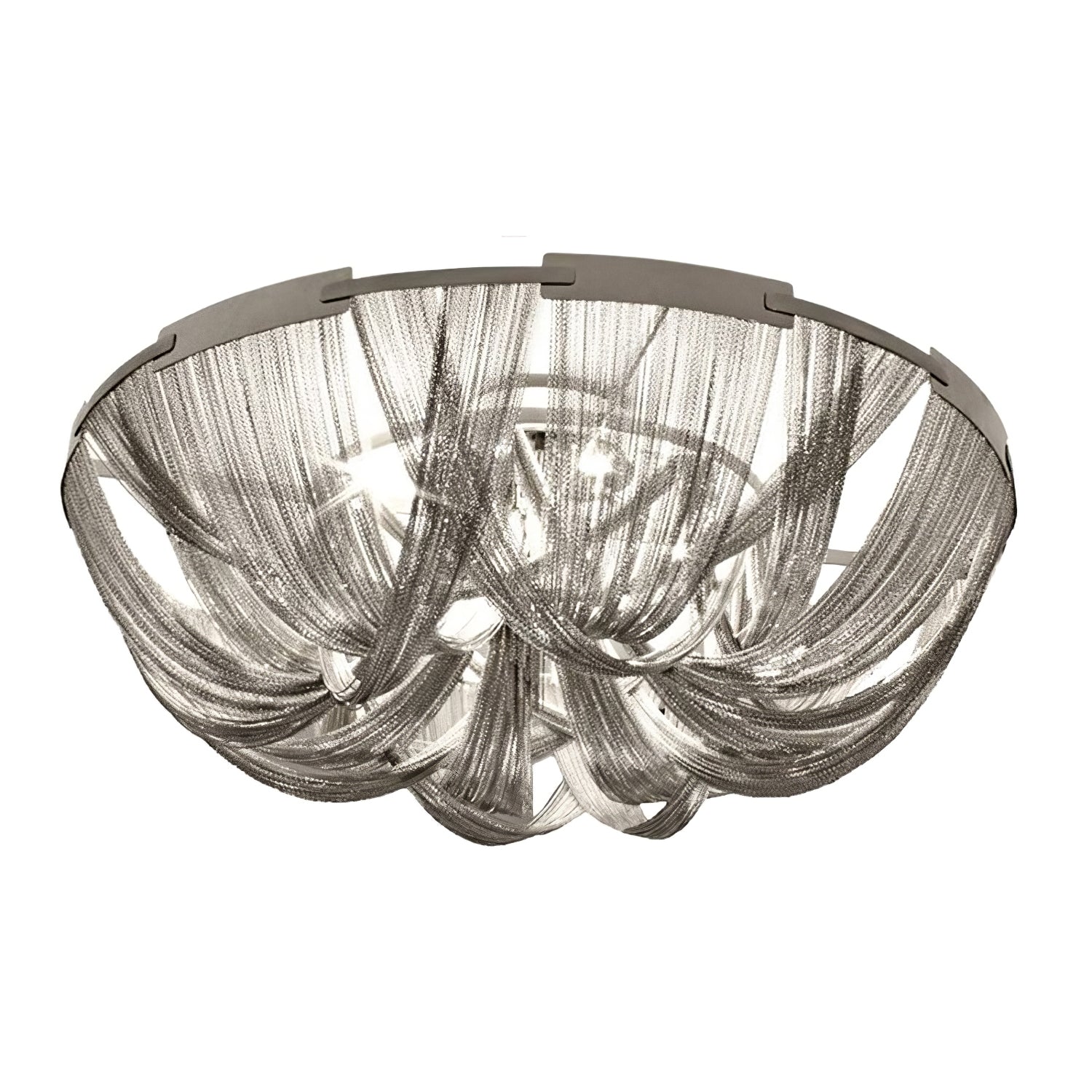 Luxury Contemporary Tassel Aluminum Chain Chandelier Modern Flush Mount Ceiling Light