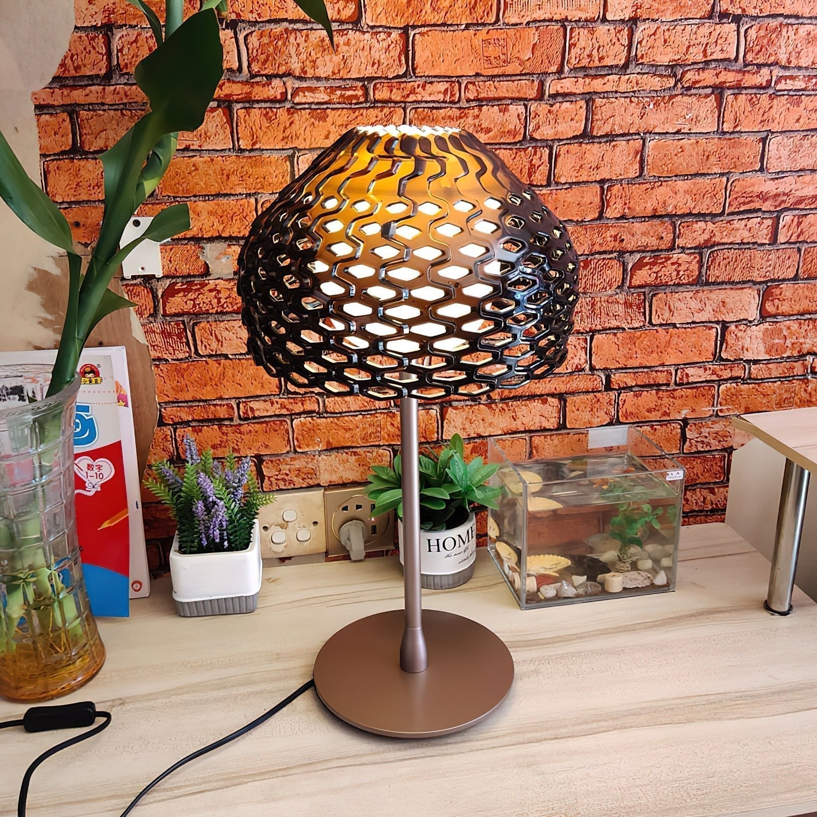 Modern Armadillo Geometric Table Lamp for Living Room and Nightstand Decor