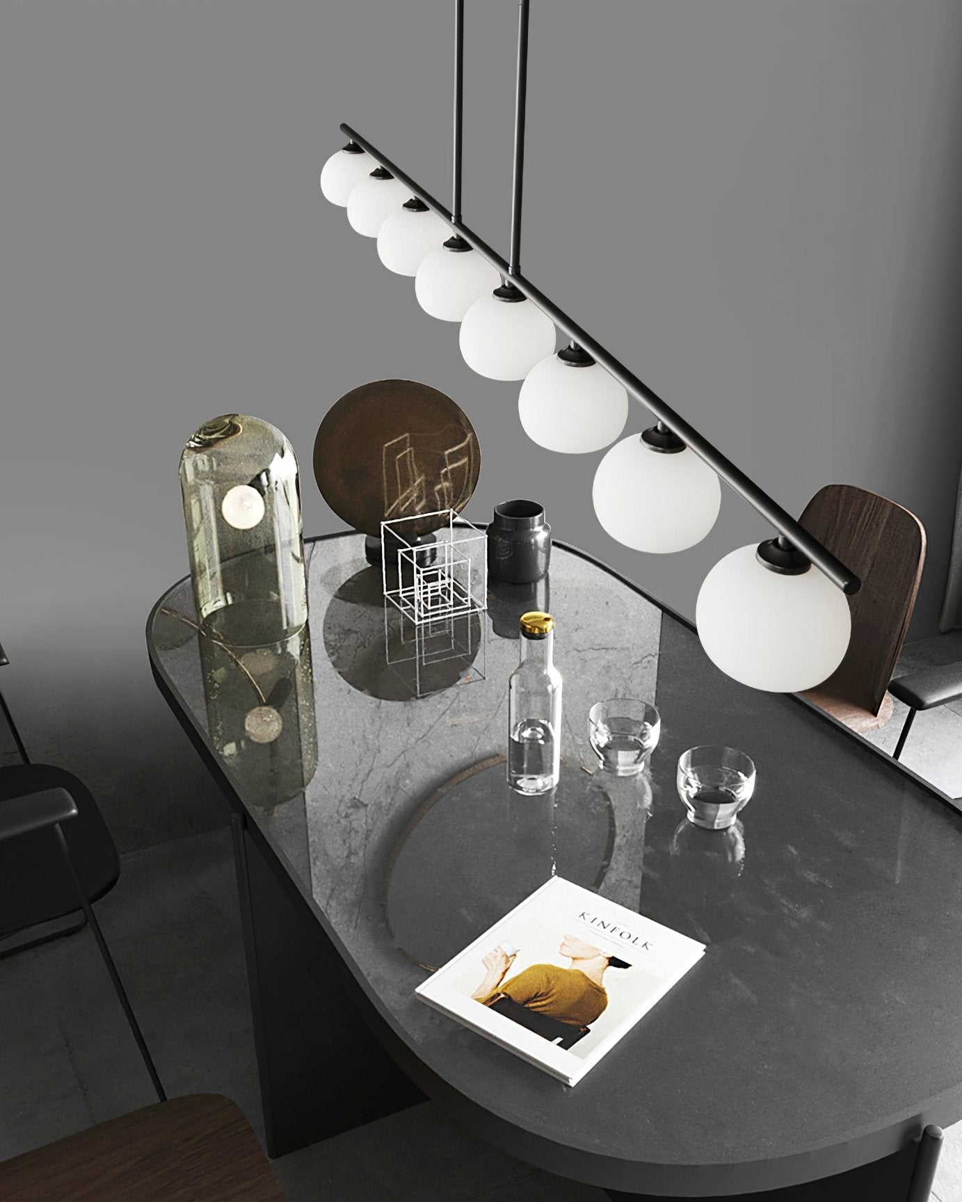 modern-linear-brass-glass-globe-chandelier-for-dining-room-and-kitchen-island-lighting