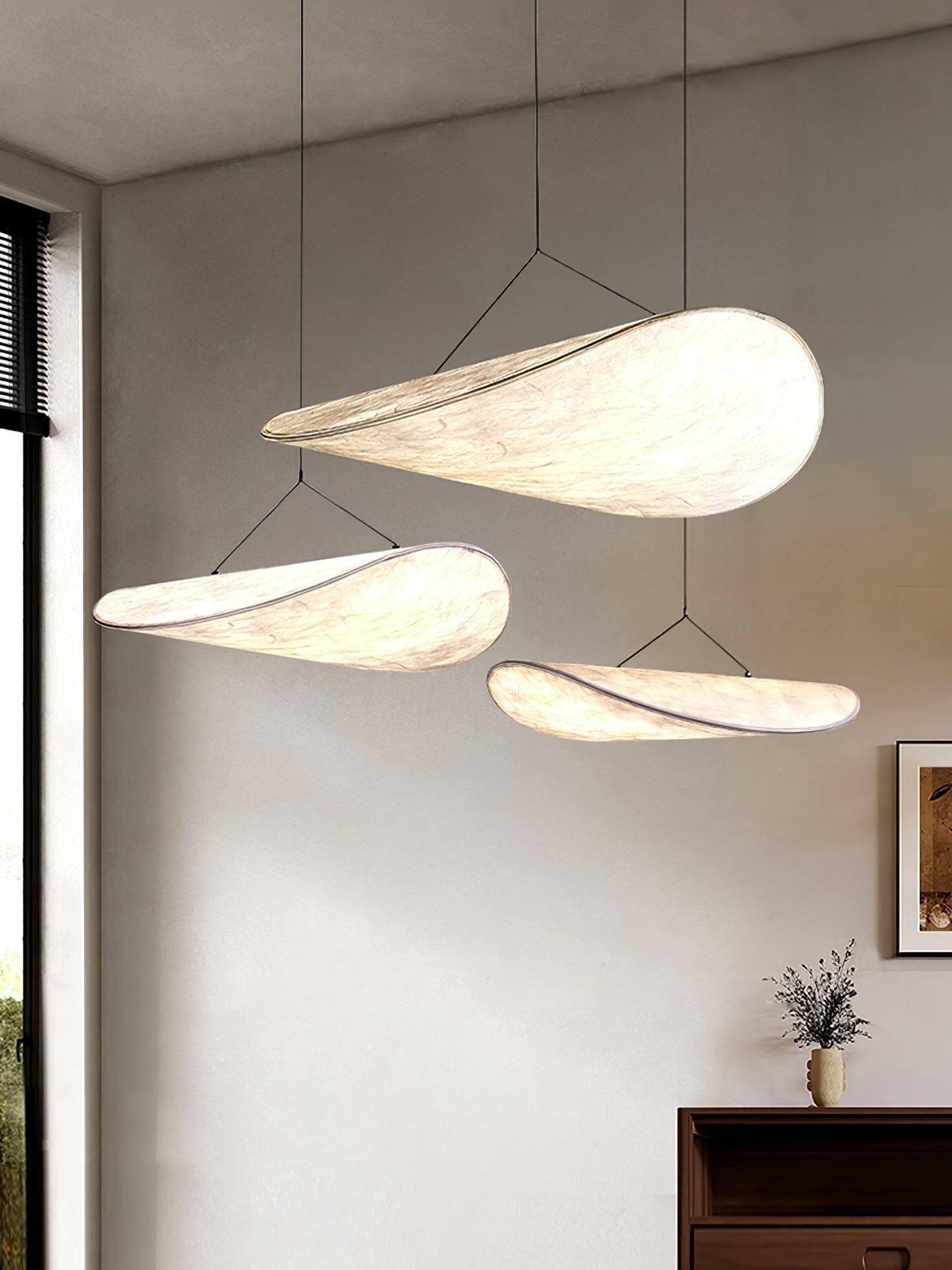Modern Abstract Cloud Tyvek Pendant Light Sustainable LED Hanging Ceiling Luminaire