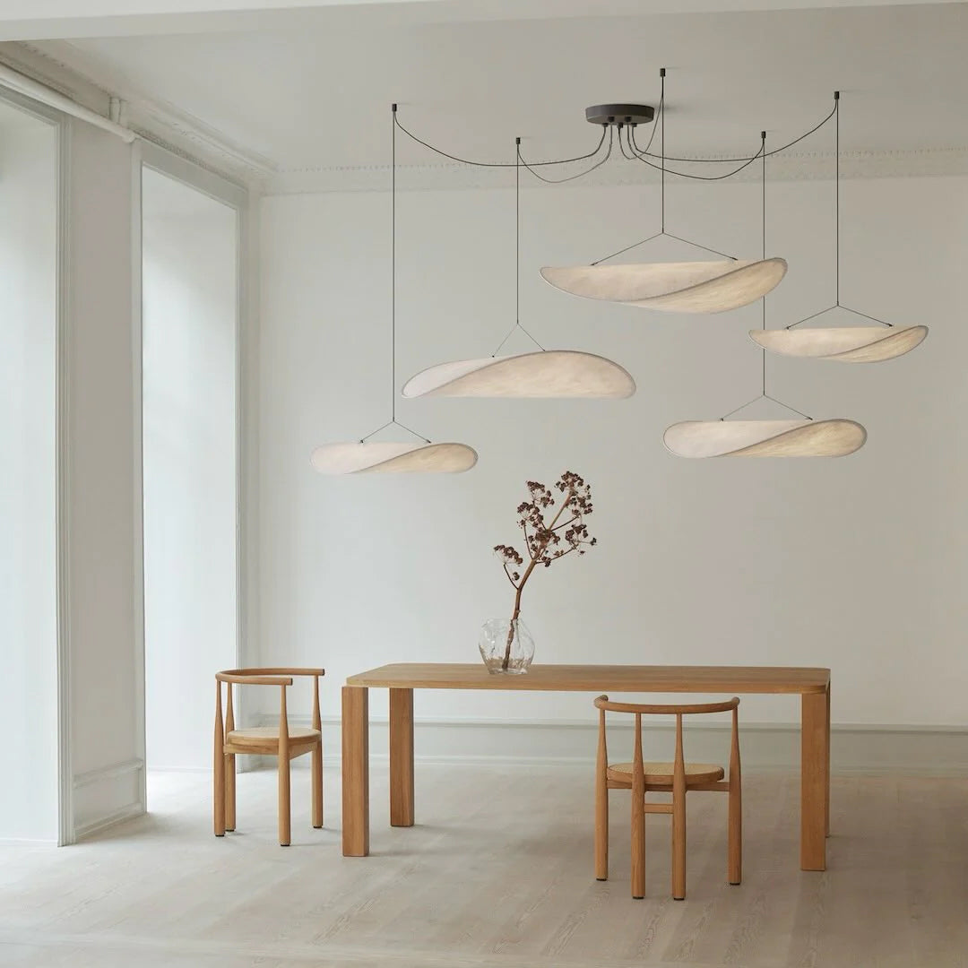 Modern Abstract Cloud Tyvek Pendant Light Sustainable LED Hanging Ceiling Luminaire