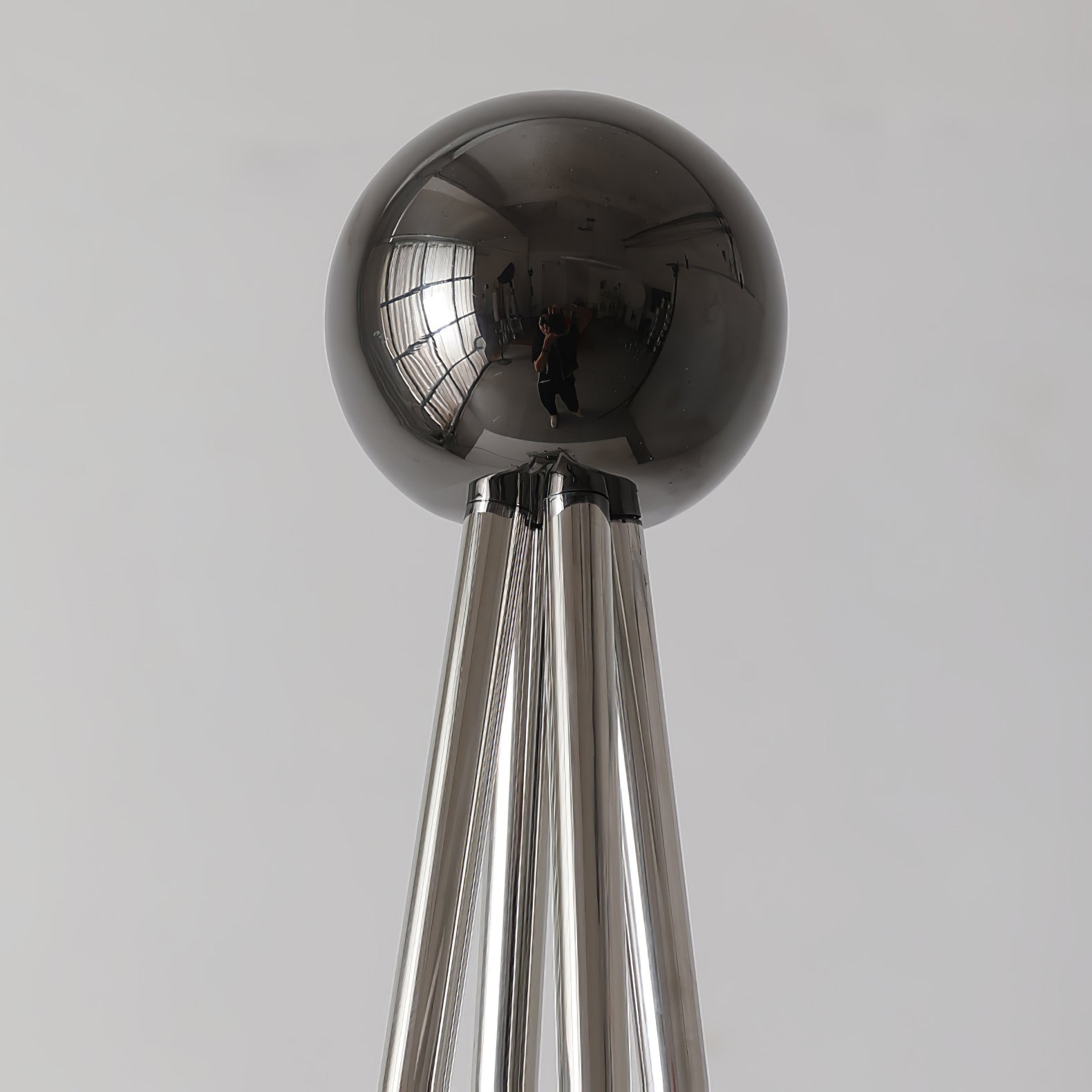Tent Geometric Acrylic Floor Lamp Modern Stainless Steel Standing Light with 3 Color LED