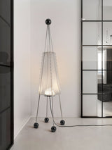 Tent Geometric Acrylic Floor Lamp Modern Stainless Steel Standing Light with 3 Color LED