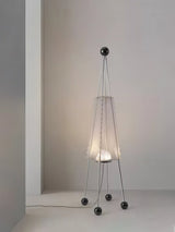 Tent Geometric Acrylic Floor Lamp Modern Stainless Steel Standing Light with 3 Color LED
