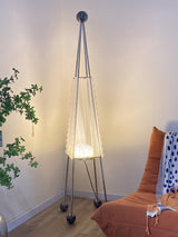 Tent Geometric Acrylic Floor Lamp Modern Stainless Steel Standing Light with 3 Color LED