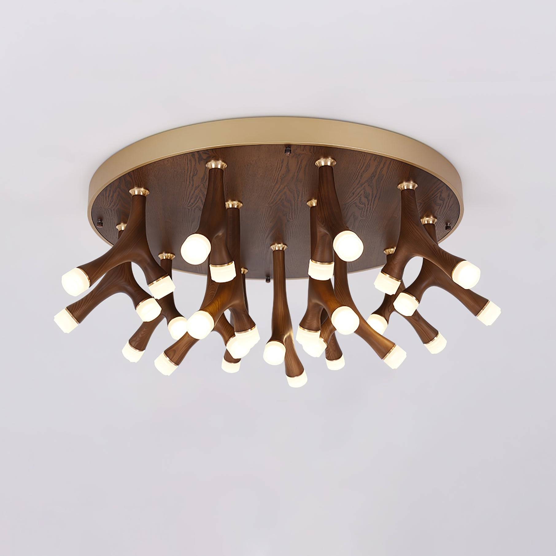 Tentacle Modern Wood LED Ceiling Lamp Multi Arm Integrated Flush Mount Lighting