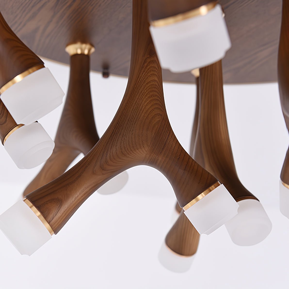 Tentacle Modern Wood LED Ceiling Lamp Multi Arm Integrated Flush Mount Lighting