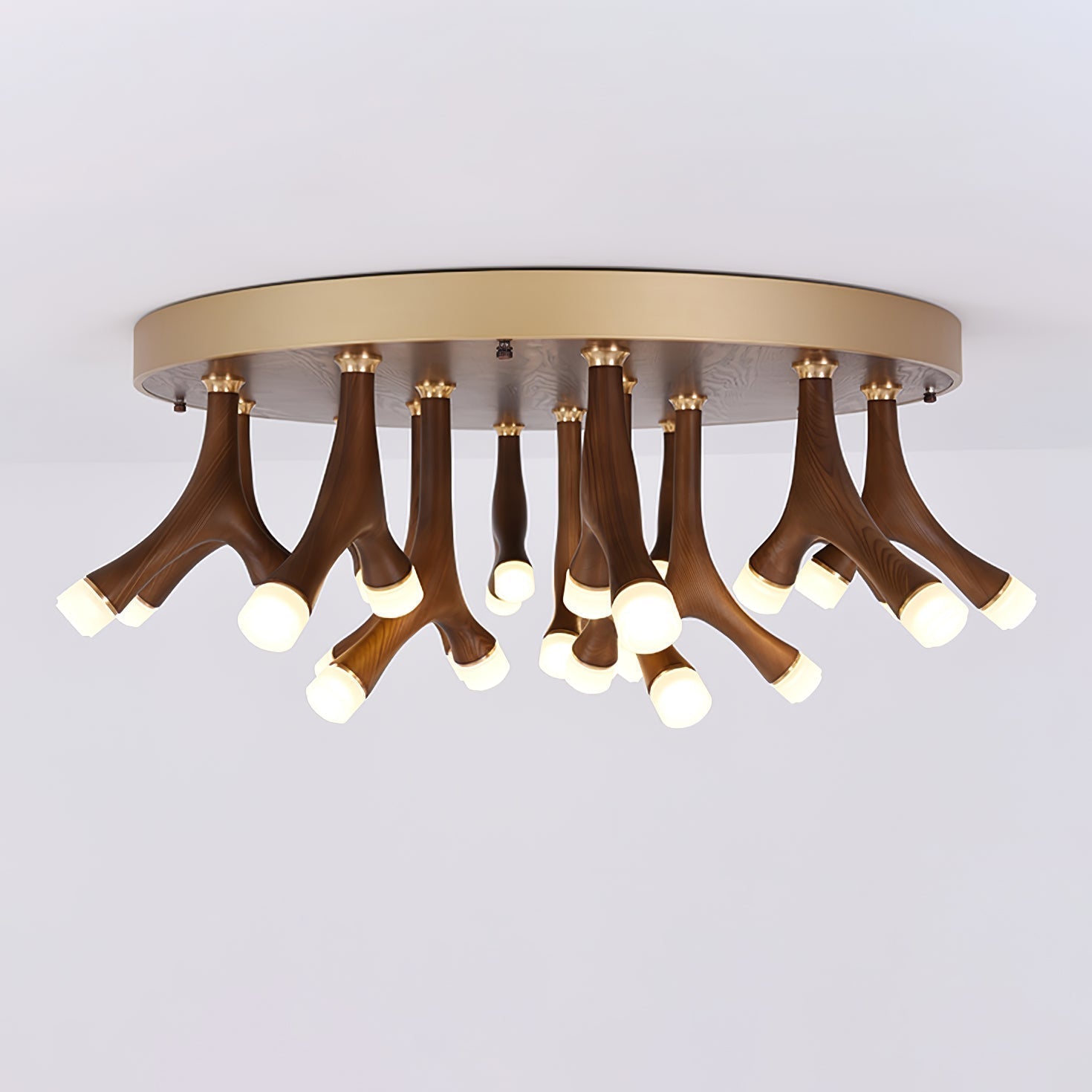 Tentacle Modern Wood LED Ceiling Lamp Multi Arm Integrated Flush Mount Lighting