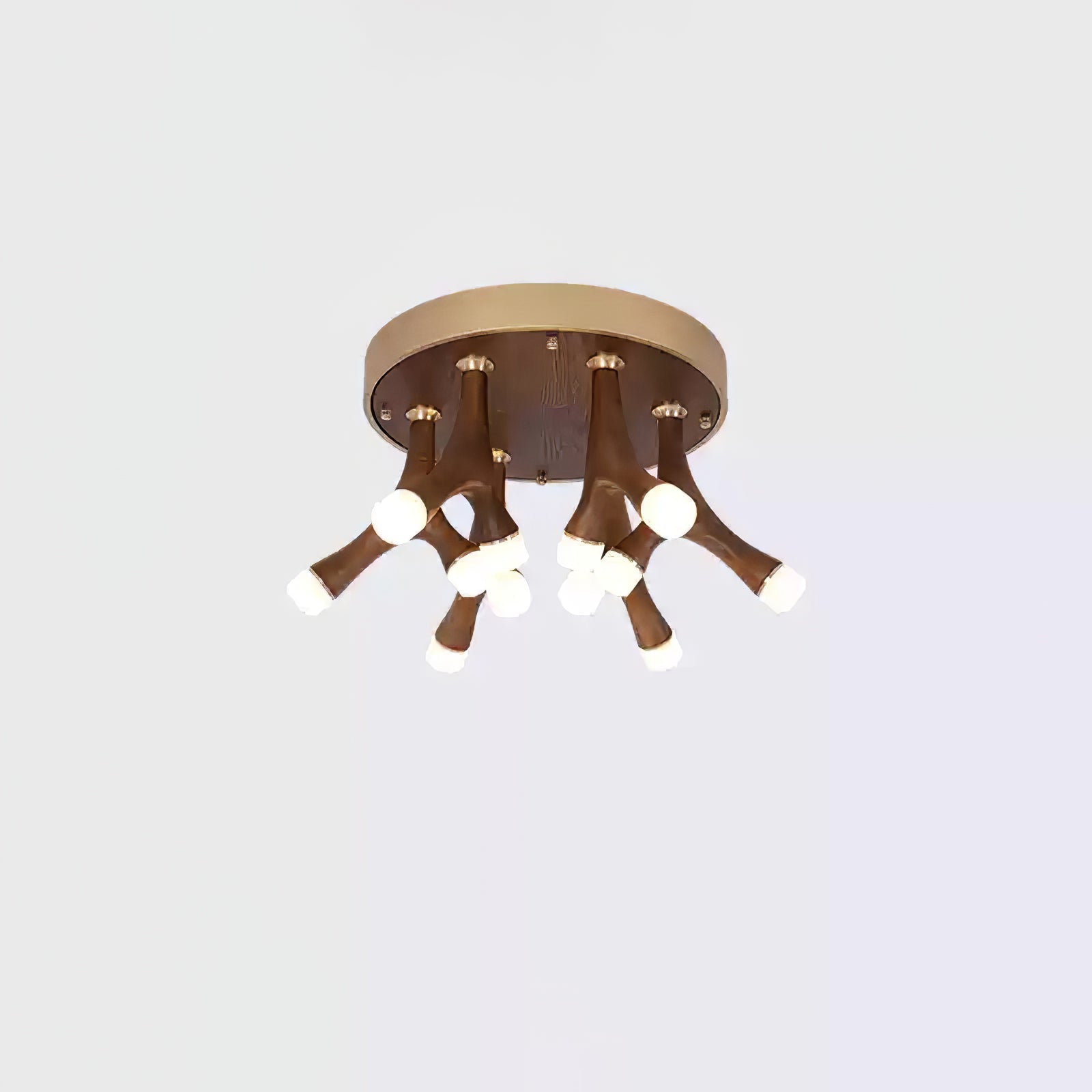 Tentacle Modern Wood LED Ceiling Lamp Multi Arm Integrated Flush Mount Lighting
