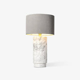 Modern Marble Base Table Lamp with Fabric Shade for Bedside and Living Room Lighting